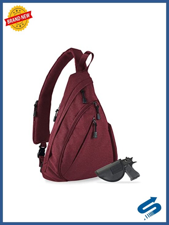 Concealed Carry Sling Backpack Crossbody Bag Water-Resistant Nylon Shoulder main image 6